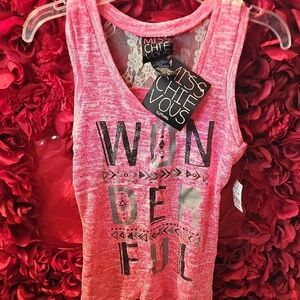 Miss Chievous NWT Pink Graphic Sweater Tank Top Size Medium